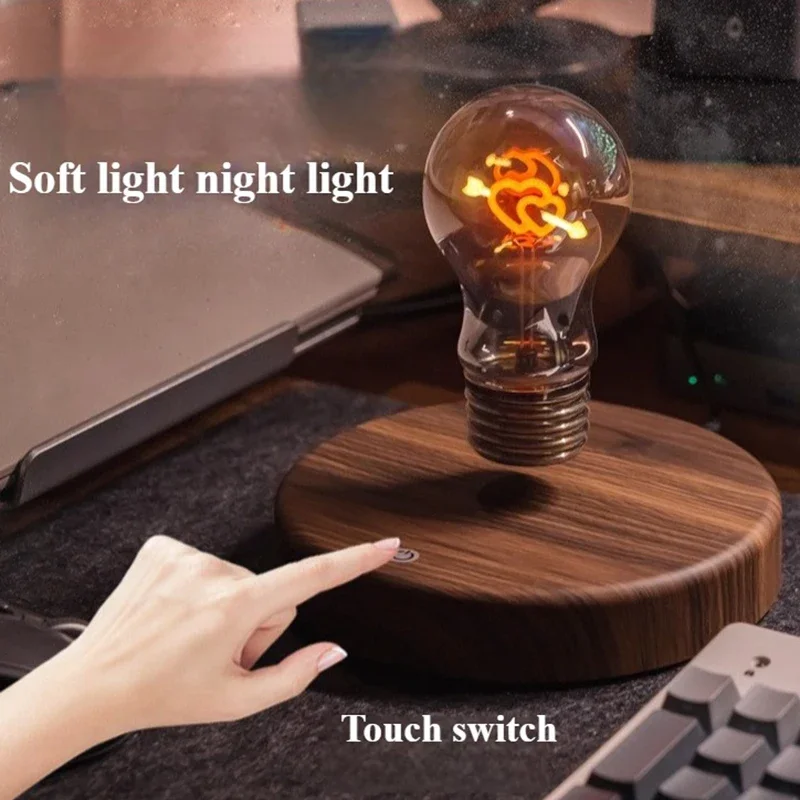 Magnetic Levitation Lamp 360° Rotation Creativity Floating Glass LED Bulb Home Office Desk Decoration Gift Table Bedroom Lights