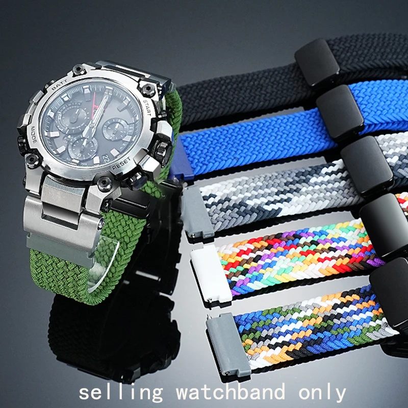 

Canvas watchband for Casio MTG-B3000BD-1A2/D/B-1A modified woven elastic nylon canvas watch strap bracelet accessories