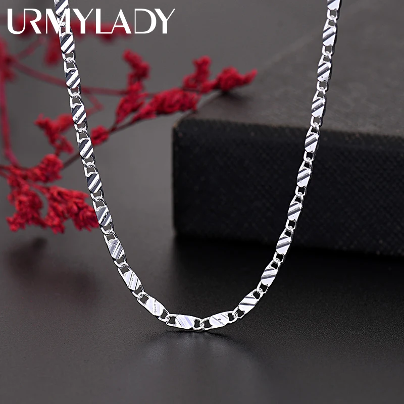 

New 925 Sterling Silver fine 2MM flat Clavicle chains Necklaces for Men Women wedding party Jewelry Christmas gifts 40-75cm