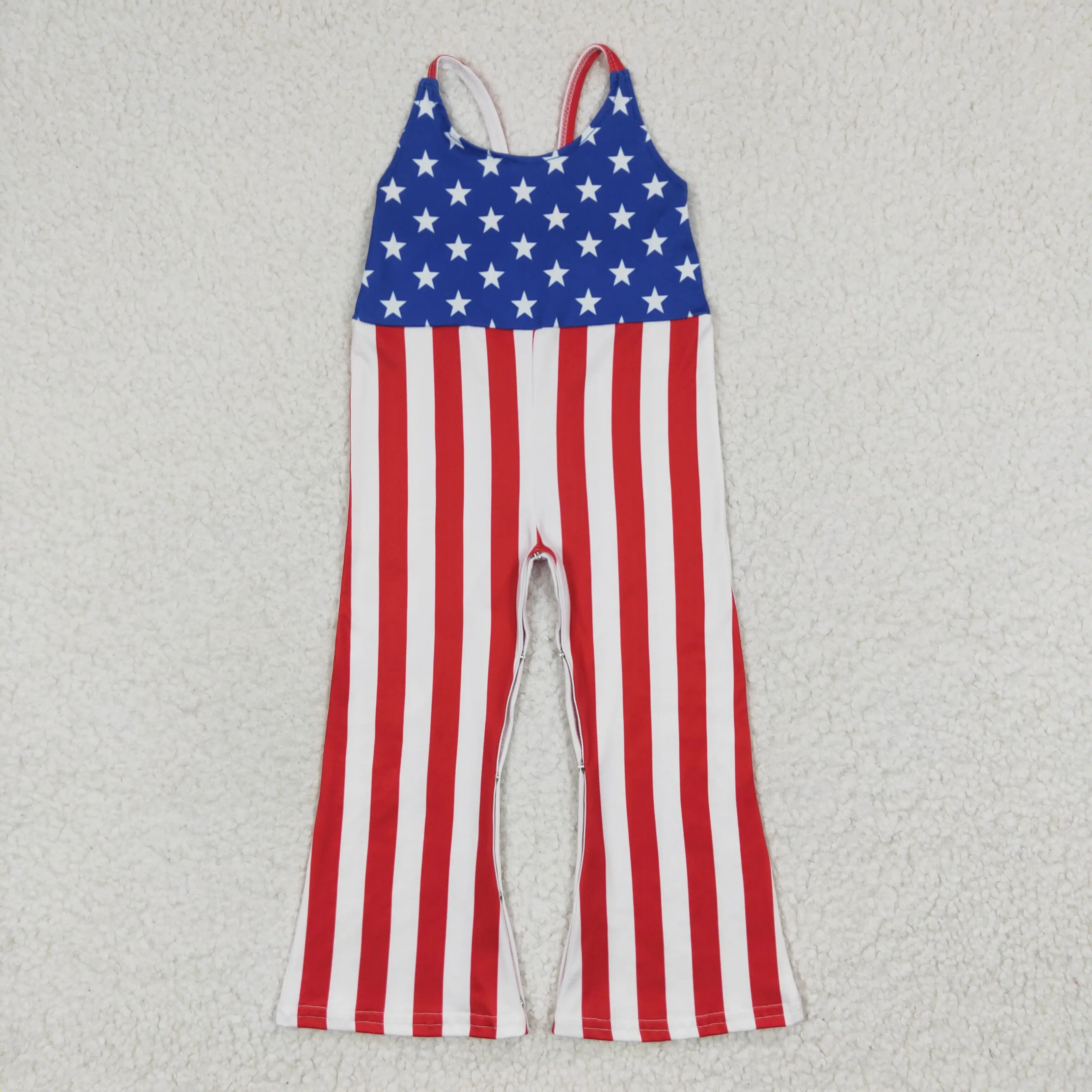 SR0256 baby rompers National Day star stripe jumpsuit Cute Spring Wholesale Summer Romper for baby girls clothes