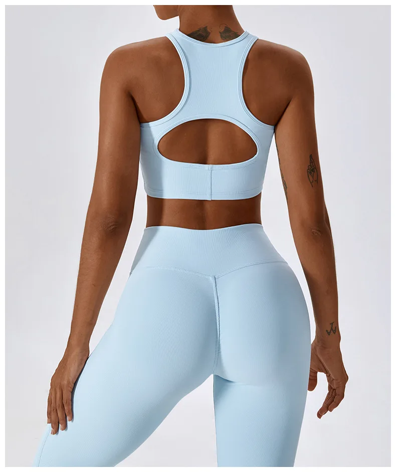 

Rib Sport Bra Women's Underwear With Chest Pad Fitness Running Tank Tops Tight Elastic Gym Yoga Bras Push Up Workout Bras Female