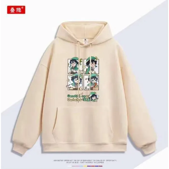 

Anime Genshin Impact Barbatos Hooded Hoodie Cosplay Autumn Winter Men Women Coat Loose Jacket Tops Anime Anime