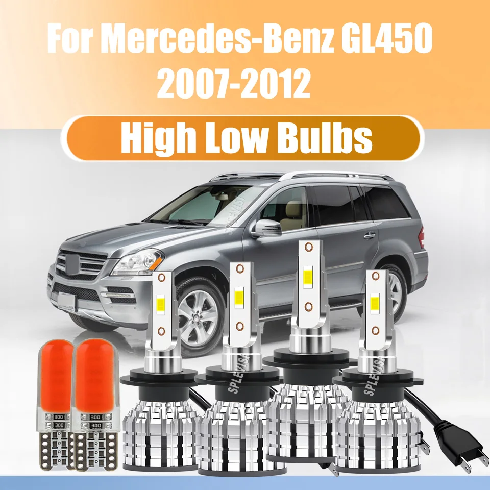 

Led White High Low Beam Headlights -Make sure you and your family drive safely For Mercedes-Benz GL450 2007 2008 2009 2010-2012