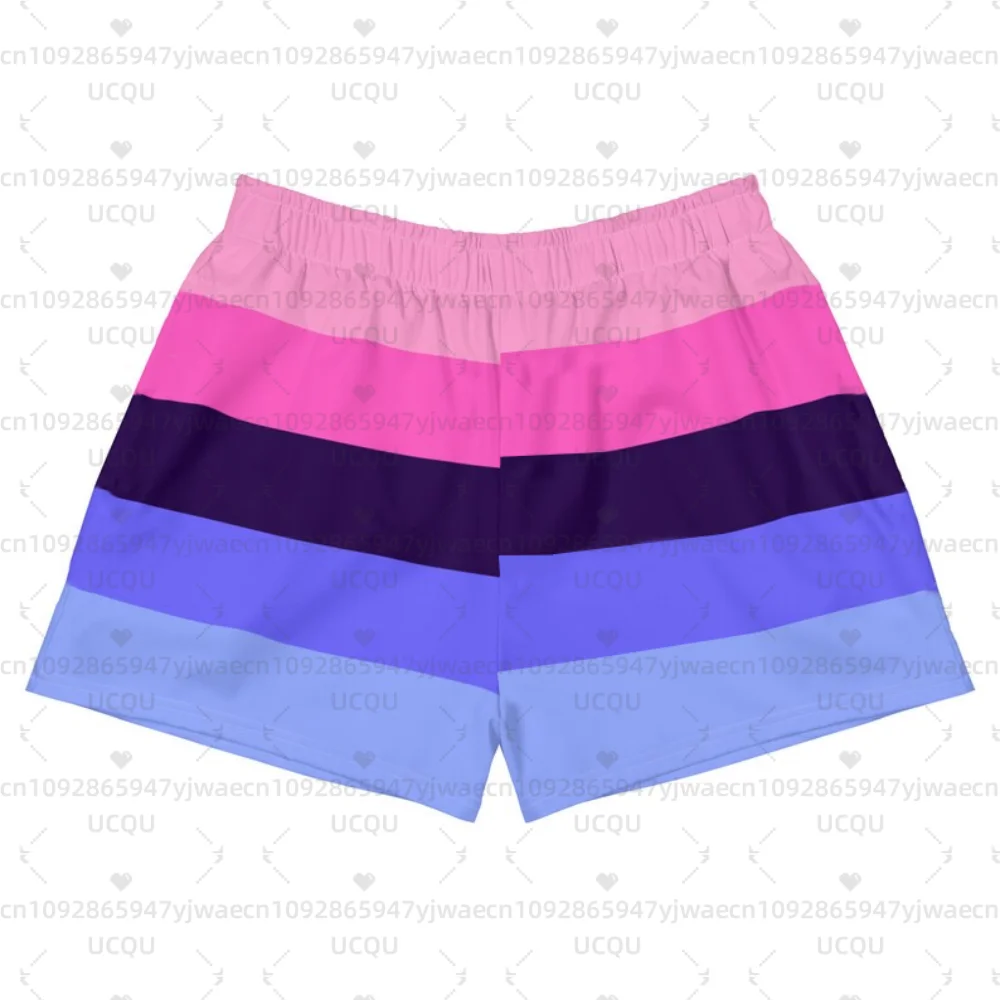 Rainbow Stripe Festival Shorts Yume Kawaii Shorts Pastel Goth Kleidung Pride Run Swim Gym Workout Damenshorts – Detail 8