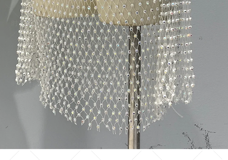 Women Celebrity reception Dress Diamond Crystal Long Dress Nightclub performance Hollow perspective Party Club Dress Summer