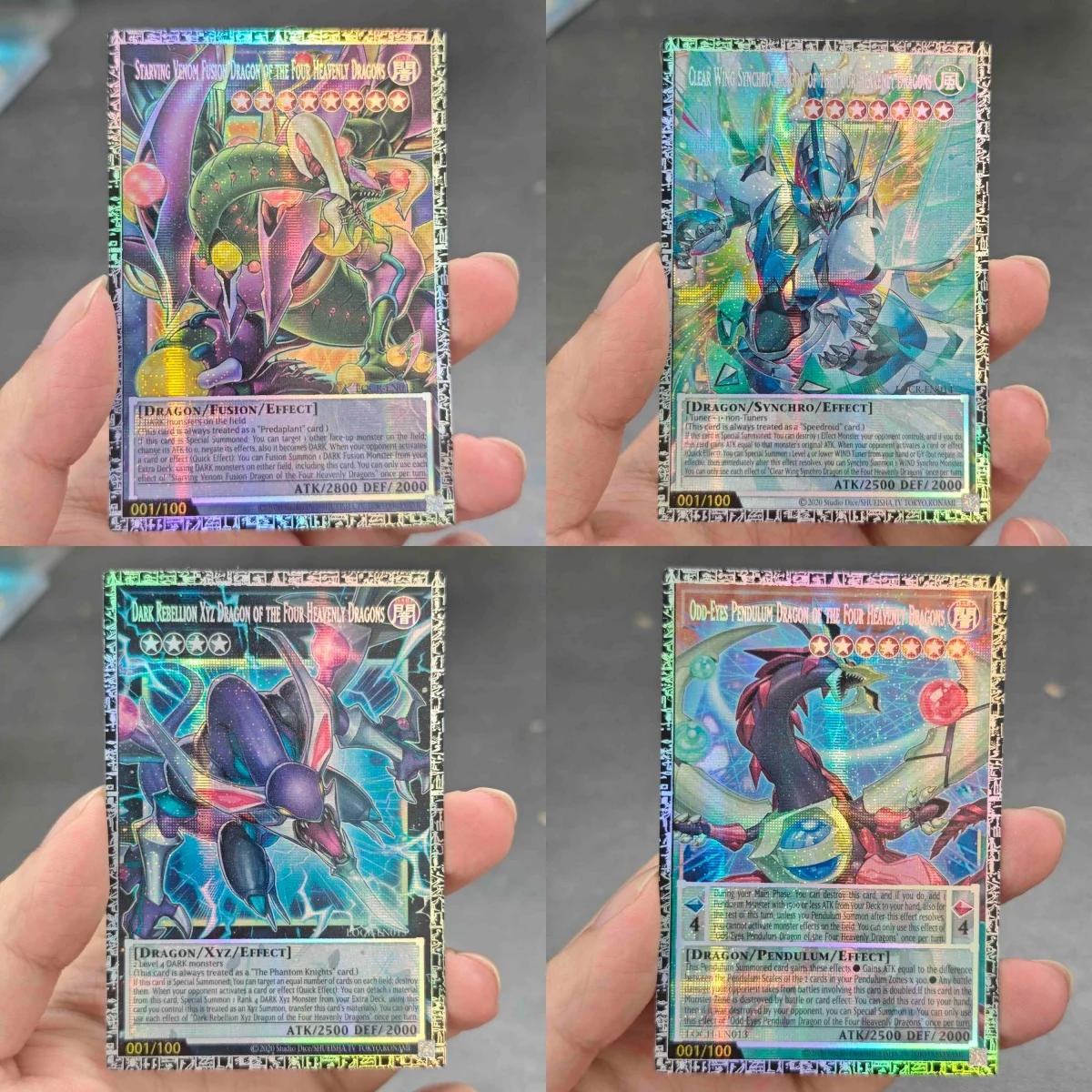 4 Modelle Yu-Gi-Oh! Vier Himmlische Drachen DIY Englische GMR-OF Limited Edition Karte Clear Wing Synchro Dragon LOCH PSER/N Spielkarte