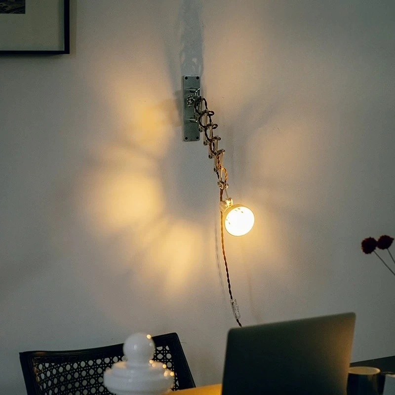 Retro Cast Aluminum Folding Wall Lamp Industrial Wind Multi-angle Adjustment Living Room Atmosphere Light