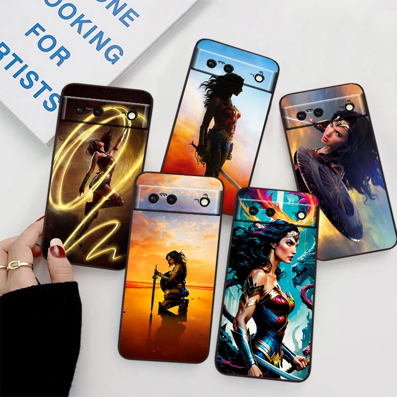 

D-Dianas P-Princes Popular Cool For Google Pixel 9 8 7A 7 6A 6 5A 5 4 4A XL 5G Black Silicon Shockproof Shell Soft Phone Case