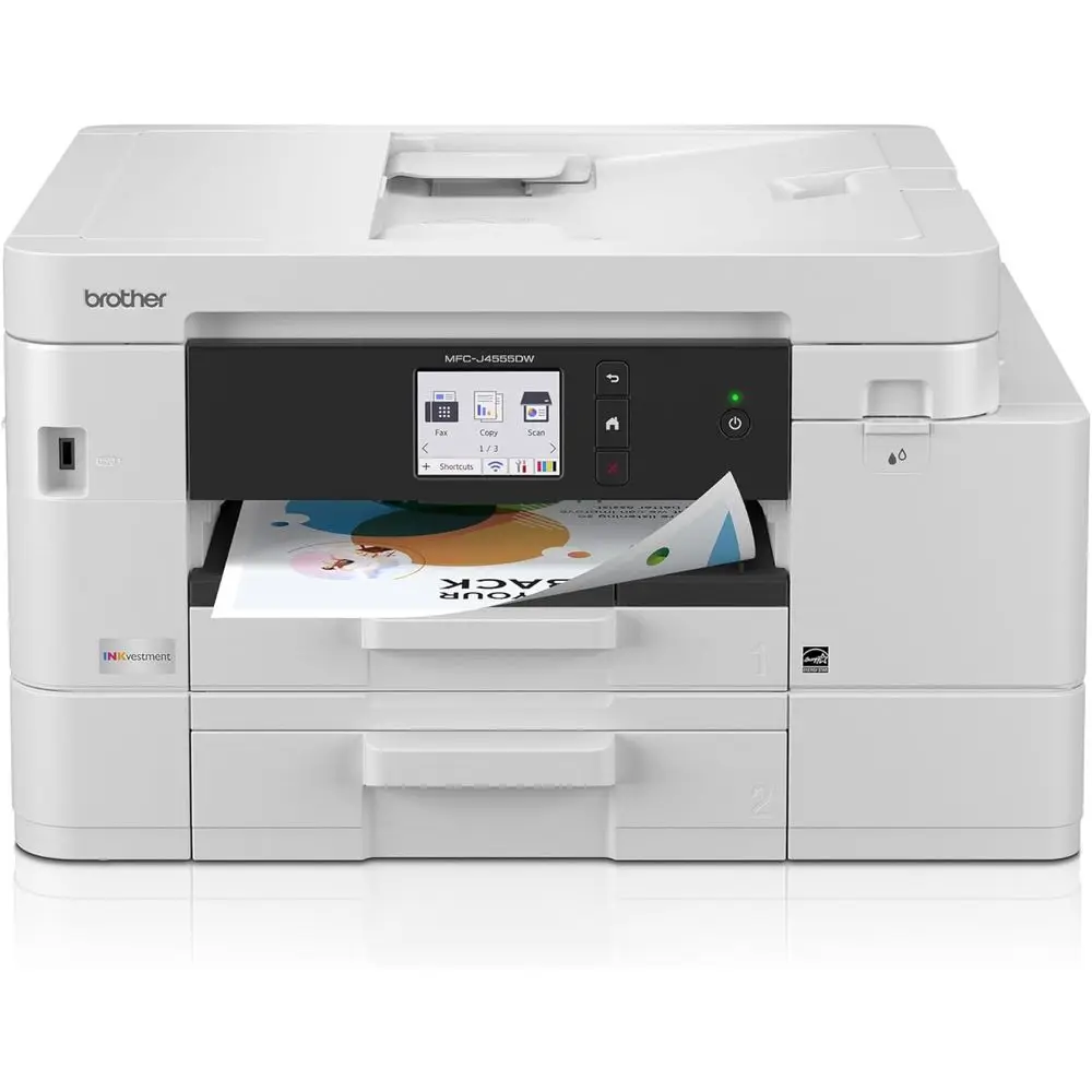 

INKvesent 4555 WirelColor Inkjet All-in-One Printer with 2.7” Color Touchsn and 2 Paper Trays | Includes Reresh Subscription Tri