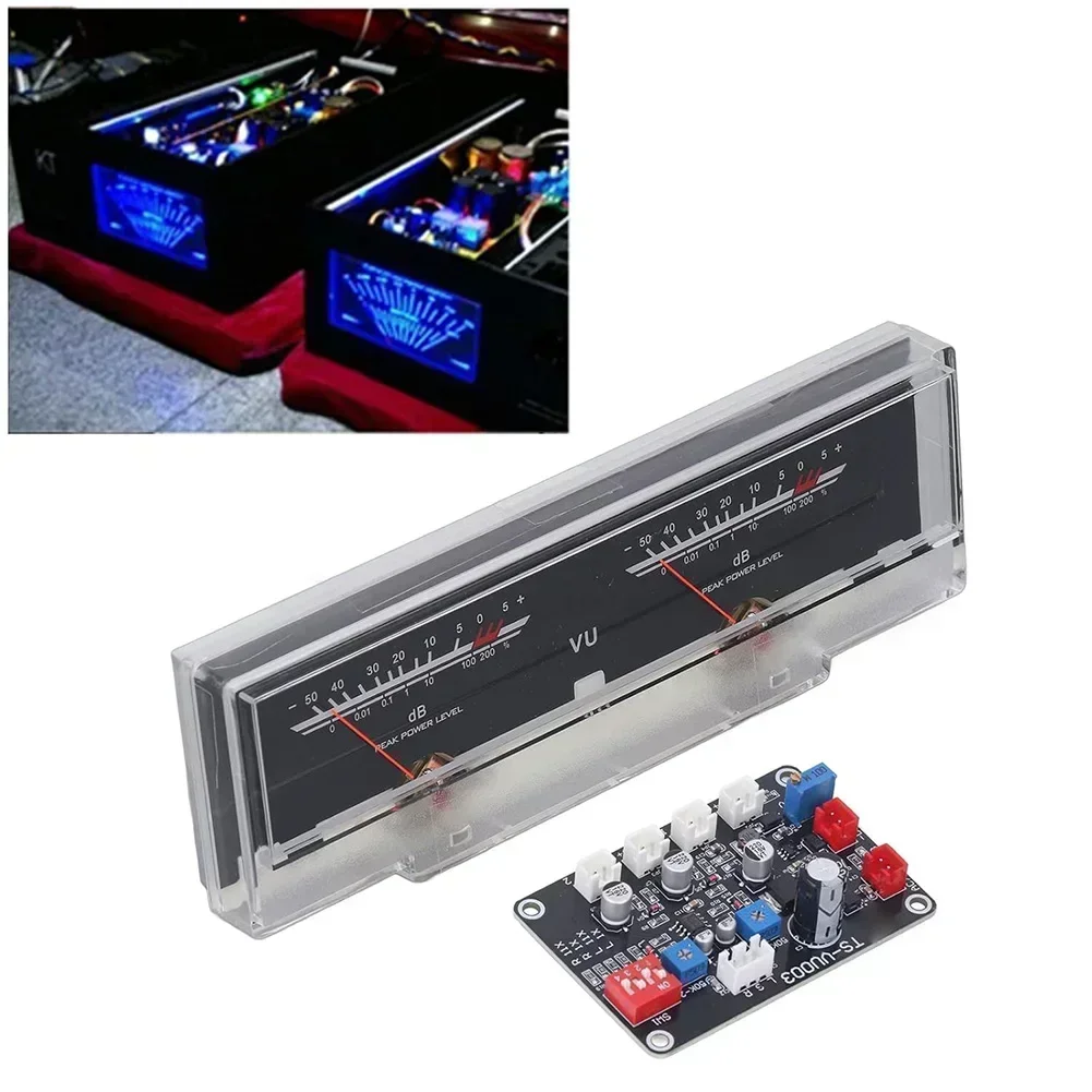

1 Pc VU Meter With Driver Board Kit, Power Adjustment, DB Meter With Backlight, Dual Analog VU Meter Tool, Accessories VU Meter