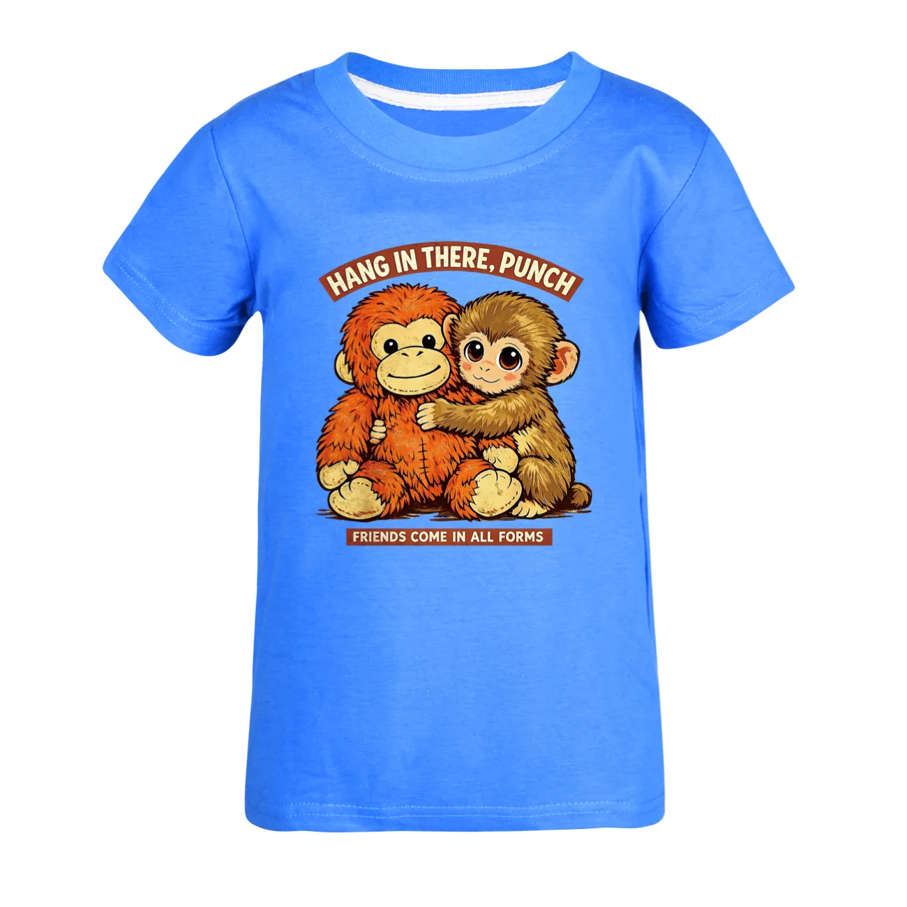 Punch Monkey Kids T-Shirt Children's Casual Top Short Sleeve Fashion Boys Girls Clothing Dav Pilkey's Cartoon Character