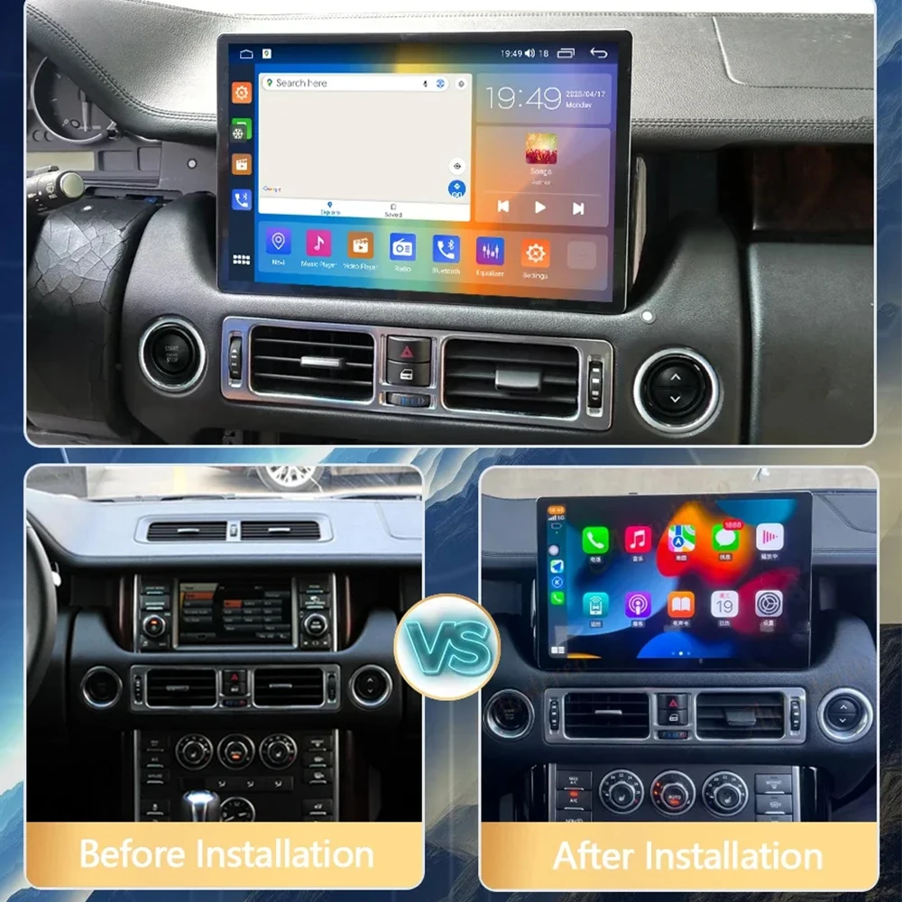 Android 14 13.3-inch Car Radio For Range Rover Vogue L405 L322 Multimedia Player Carplay auto retains the original feature menu