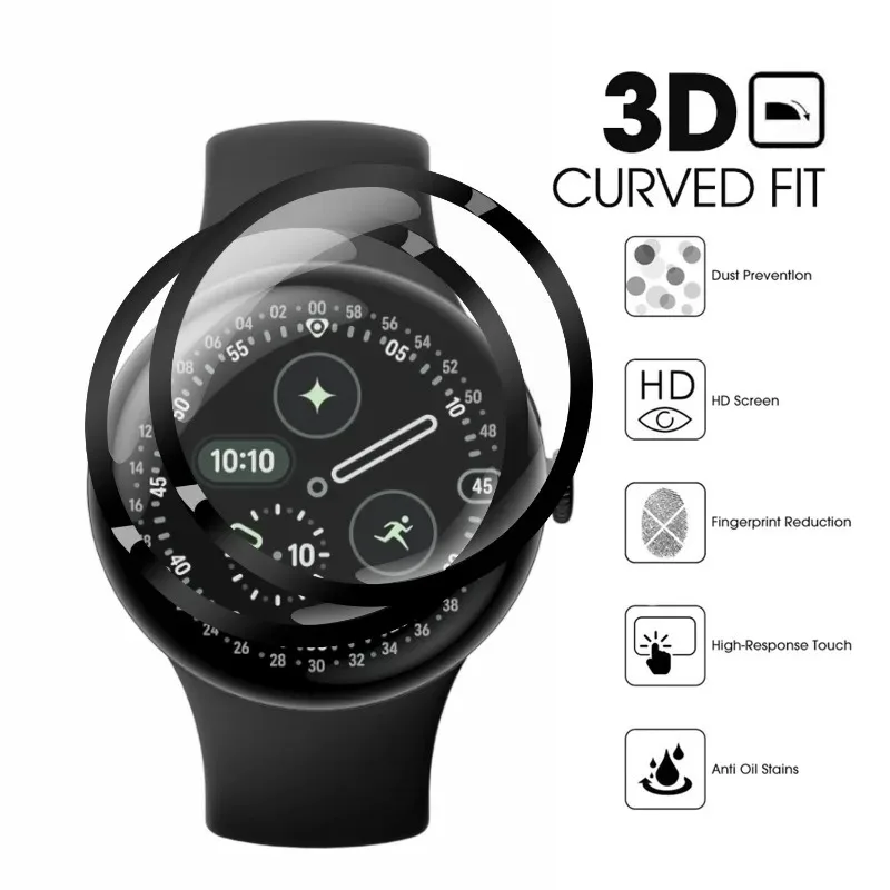 For Google Pixel Watch 4 45/41mm Soft 3D Curved  Anti-Scratch Film Screen Protector for Pixel4 Smartwatch Accessories Not Glass