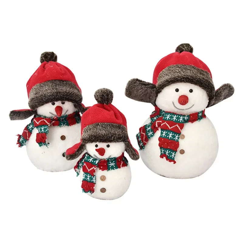 Christmas Snowman Window Ornament Snowman Hat White Flocked Snowman Ornament Single Set