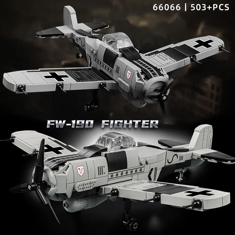 2025 New Aircraft Fw-190 Assembled Small Particle Building Blocks Boy Puzzle Gift Toy Helicopter Model