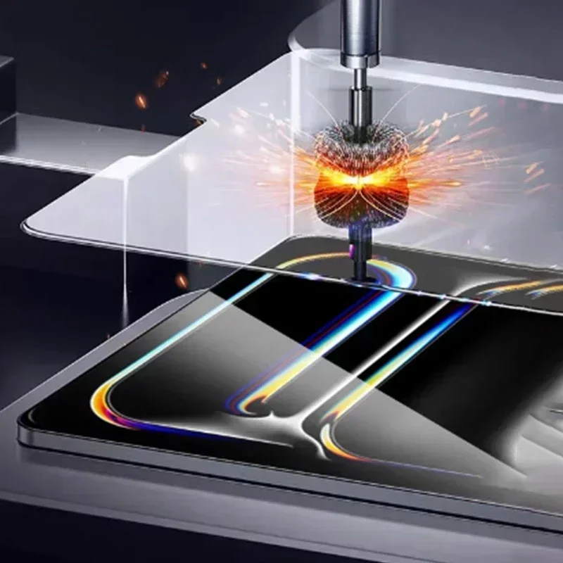 กระจกนิรภัยพรีเมี่ยมสําหรับ Apple iPad Pro/Air 11/13 นิ้ว 2024 ติดตั้งง่ายสําหรับ iPad Air 6 ฝุ่นฟรีป้องกันหน้าจอ