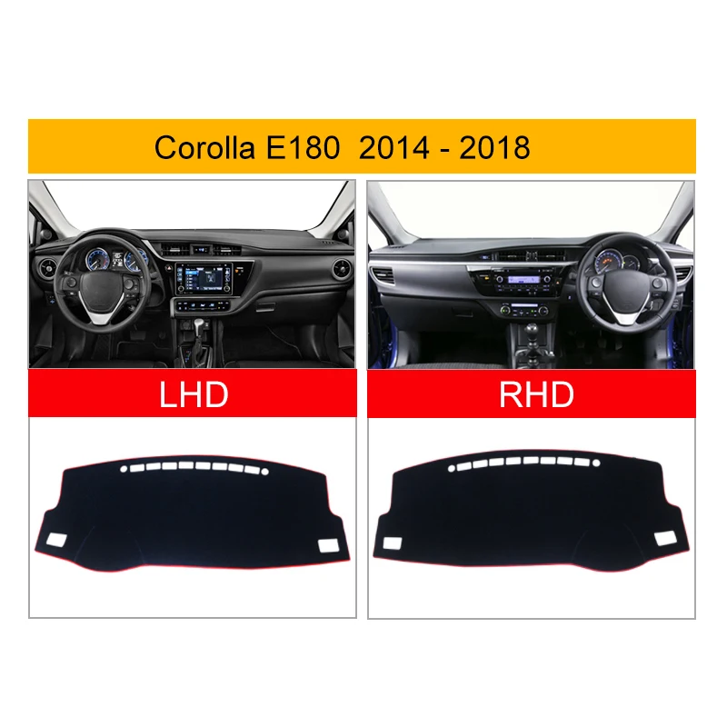 For Toyota Corolla E180 2014-2016 2017 2018 Car Dashboard Cover Mat Dash Board Sun Shade Pad Non-slip Pads DashMat Accessories