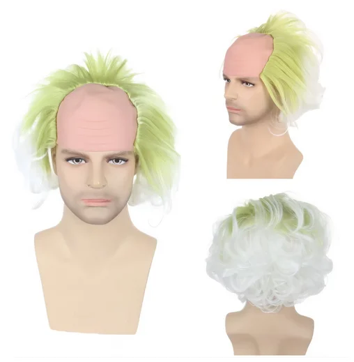 Movie Beetle Cos Juice Michael Keaton Cosplay Wig Anime Stripes Suit Cos Punk Halloween Cosplay Synthetic Wigs