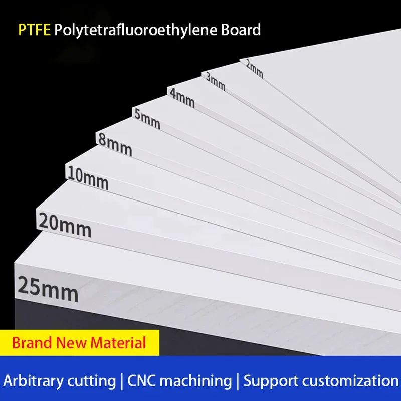 White PTFE Board Sheet Block Polytef Plate 0.2-30mm Thick Anti-Corrosion Machining Model Processing Materials Multiple Sizes