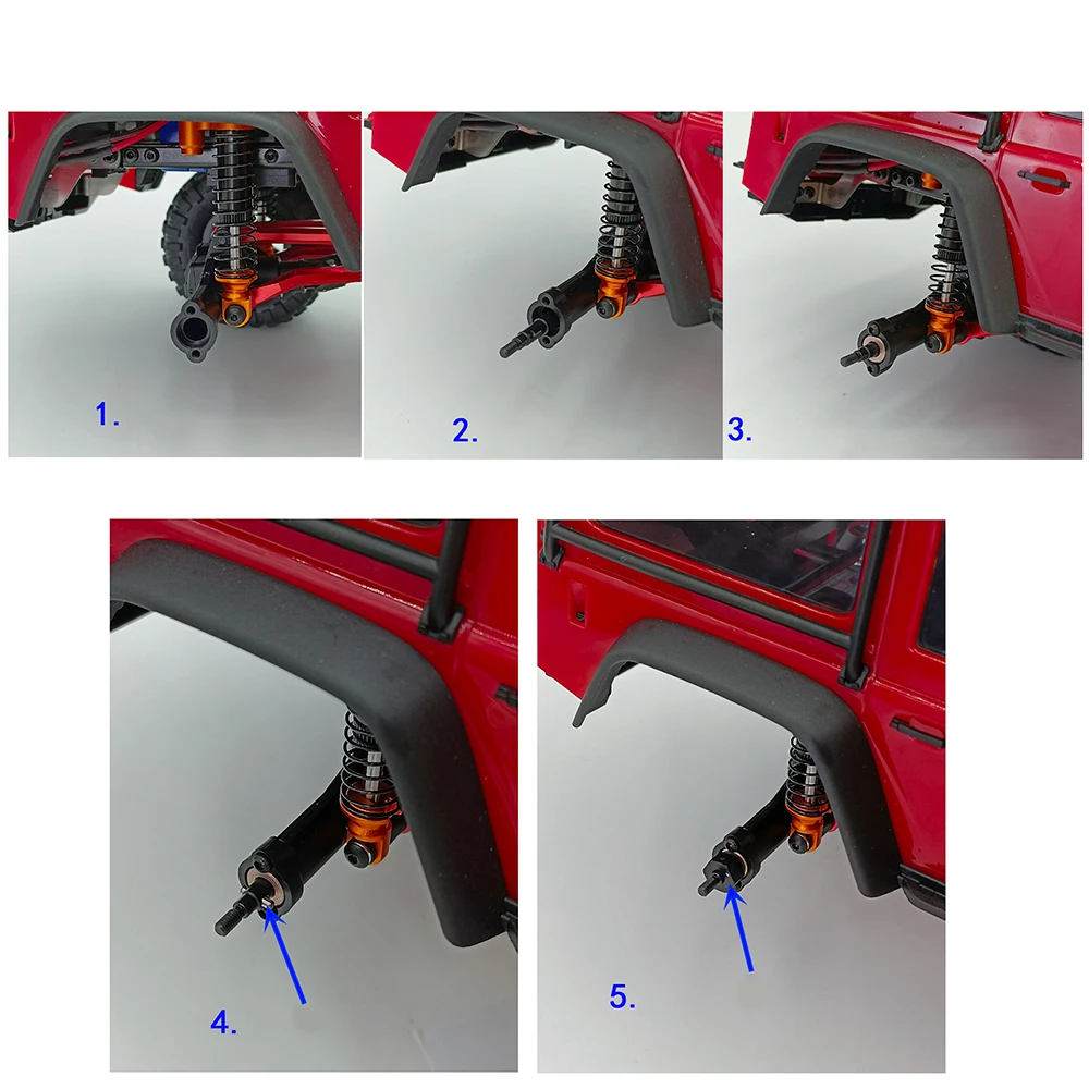 AXSPEED stalowe przednie tylna oś wały CVD Dogbone dla 1/18 gąsienica RC TRX4M Bronco Defender części zamienne