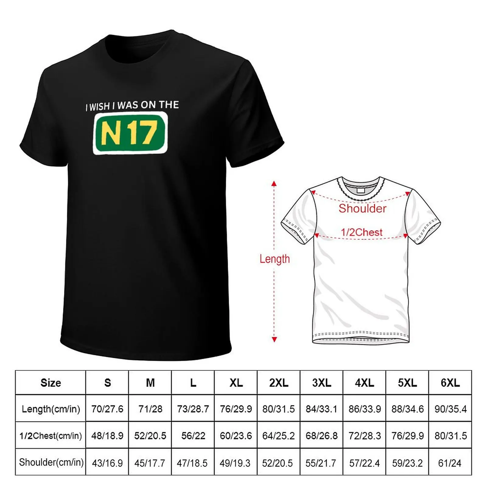 I wish I was on the N17 - Irish Music - Saw Doctors T-Shirt Fashion Casual Short Sleeve Top