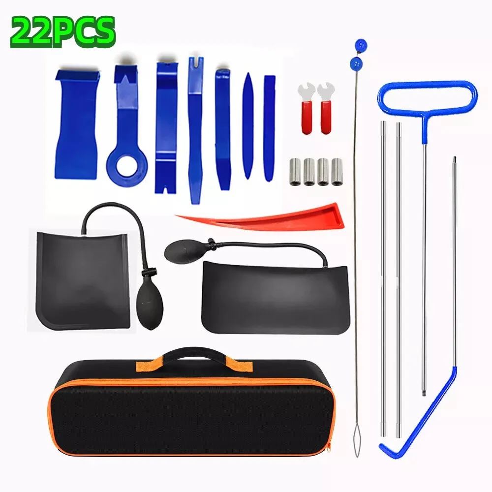 22PC Professional Car Door Window Emergency Open Unlock Lock Out Auto Tool Kit