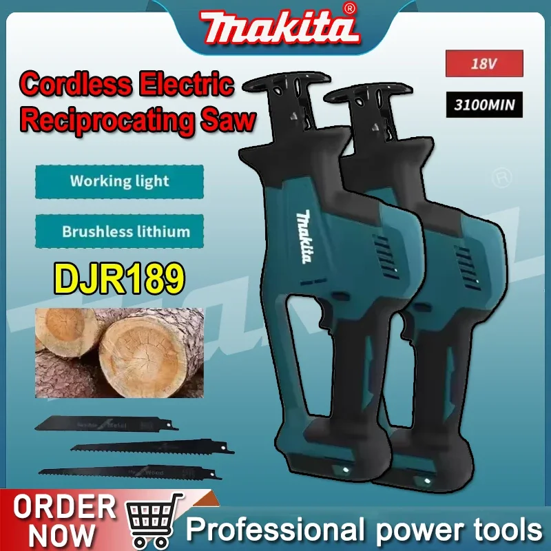 

Makita DJR189 18V Cordless Electric Reciprocating Saw Brushless Rechargeable Wood Metal Cutting Saw Portable Saw Power Tool