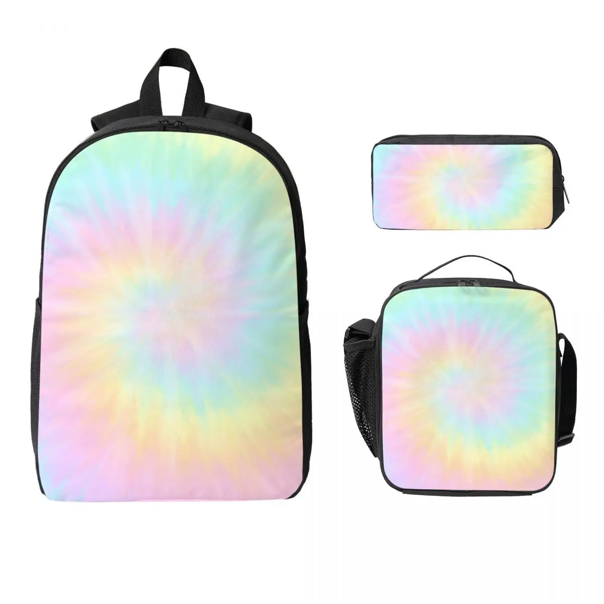 

Tie Dye Pastel Wallpaper Backpack Student Boy Girl BookBag School Bag Computer Shoulder Bags 3ps Insulated Lunch Bag Pencil Case