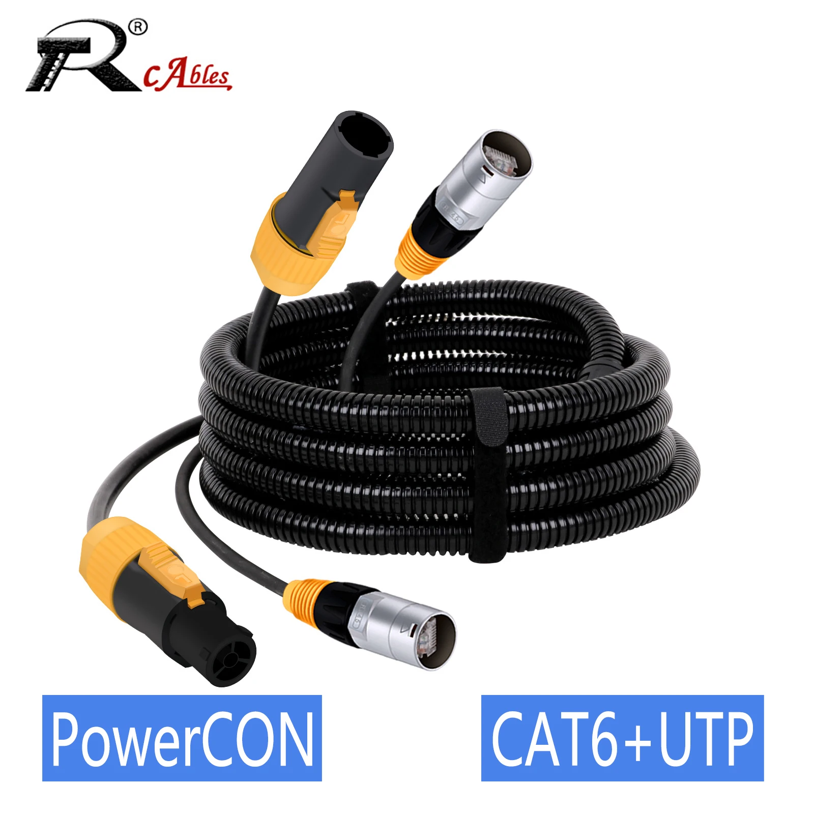 

1PC 1.5M-15M PowerCON Cable+CAT6 UTP EtherCON Cable Combination Of Waterproof PowerCon True1 Plug And RJ45 EtherCON Connector