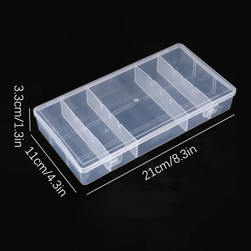 1 szt. Pudełko do przechowywania z 5 przegródkami, plastikowe pudełko na sztuczne rzęsy, organizer na sztuczne rzęsy, pudełka do przechowywania, ekspozytor na kolczyki i przedłużane rzęsy