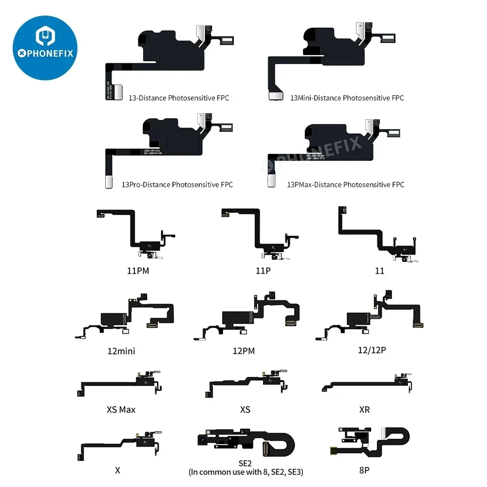 JC-Carte de détection FPC pour iPhone, récepteur V1SE, écouteur, haut-parleur Flex pour iPhone 8-15True Tone, réparation Face ID, sans récepteur d'origine, PDavid