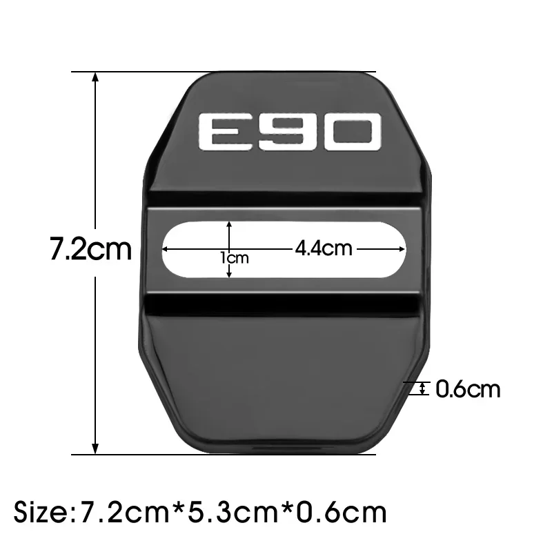 4PCS Car Door Lock Covers Logo Case Decals for BMW E90 Emblem Anti-rust Protection Buckle Stickers Stainless Steel Accessories