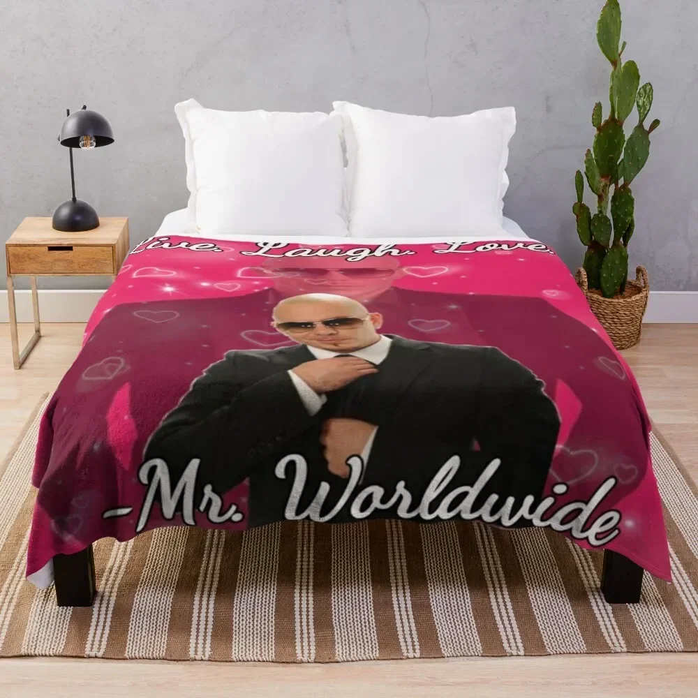 

mr worldwide live. laugh. love. Throw Blanket Hairy halloween Thermals For Travel Blankets