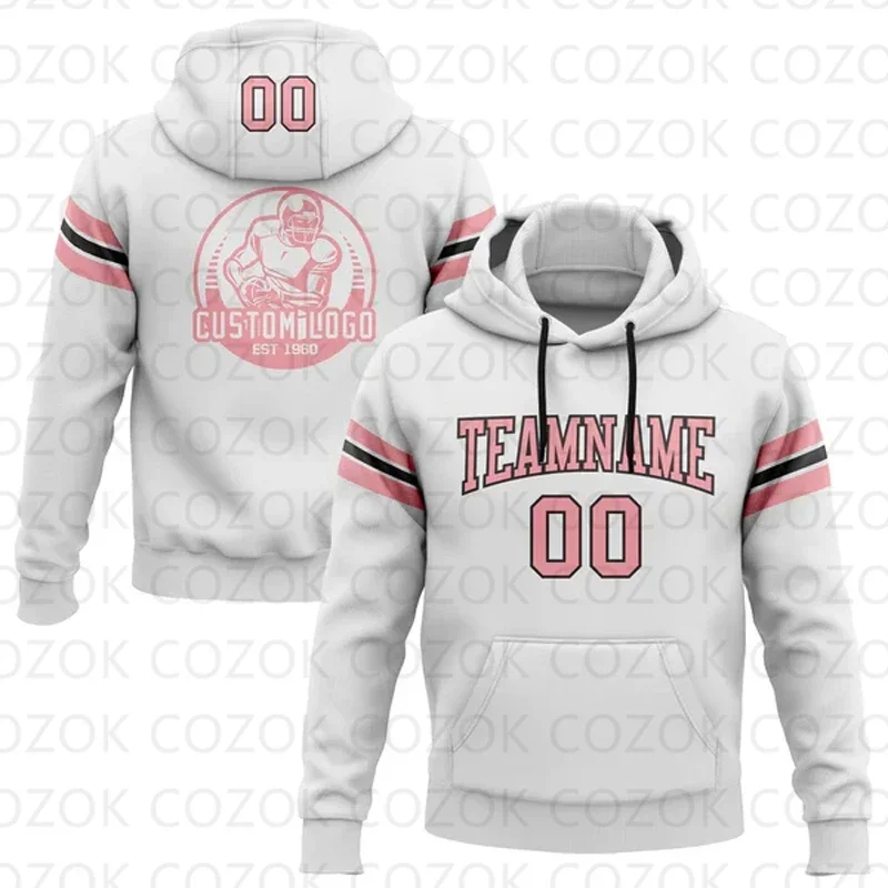 

Customized Hoodies White Pink Colour Jersey 3D Printed Unisex Pullovers Hoodie Casual Sweatshirts