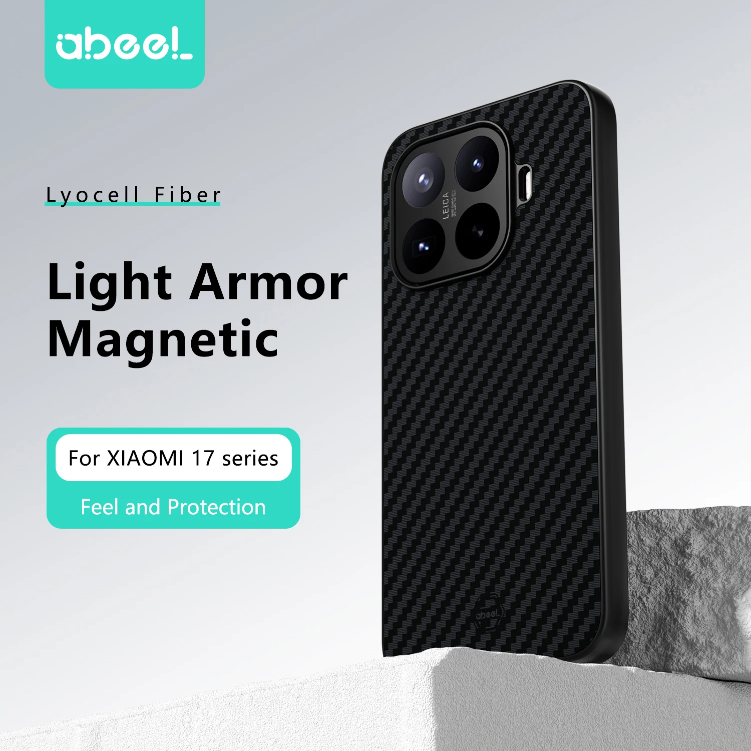 Lyocell Carbon Fiber Pattern Magnetic Wireless Charging Phone Case for Xiaomi 17Pro Max 17T Pro 17T for Magsafe Protective Cover
