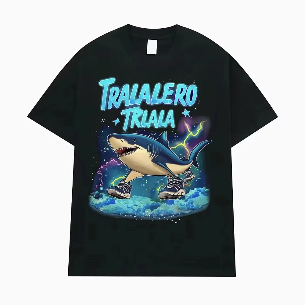 

Tralalero Tralala Funny Shark Meme T-shirt Gifts Men Women Fashion Gothic Vintage T Shirts Male Casual Humor Men's T Shirt