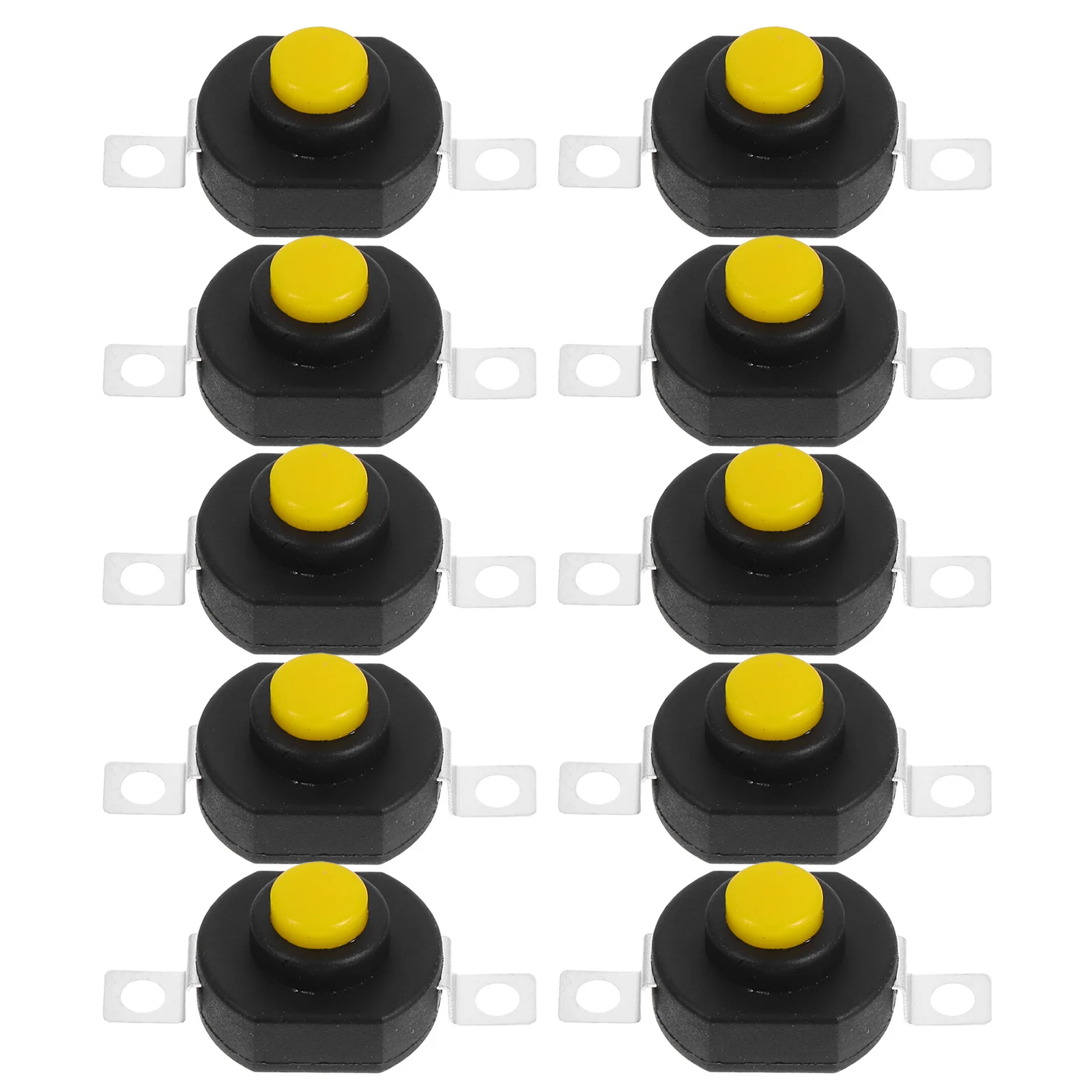 10 قطع الذاتي قفل الإغلاق مفتاح الطاقة مصباح يدوي زر استبدال زر الضغط الأسود في حالات الطوارئ على قبالة #6