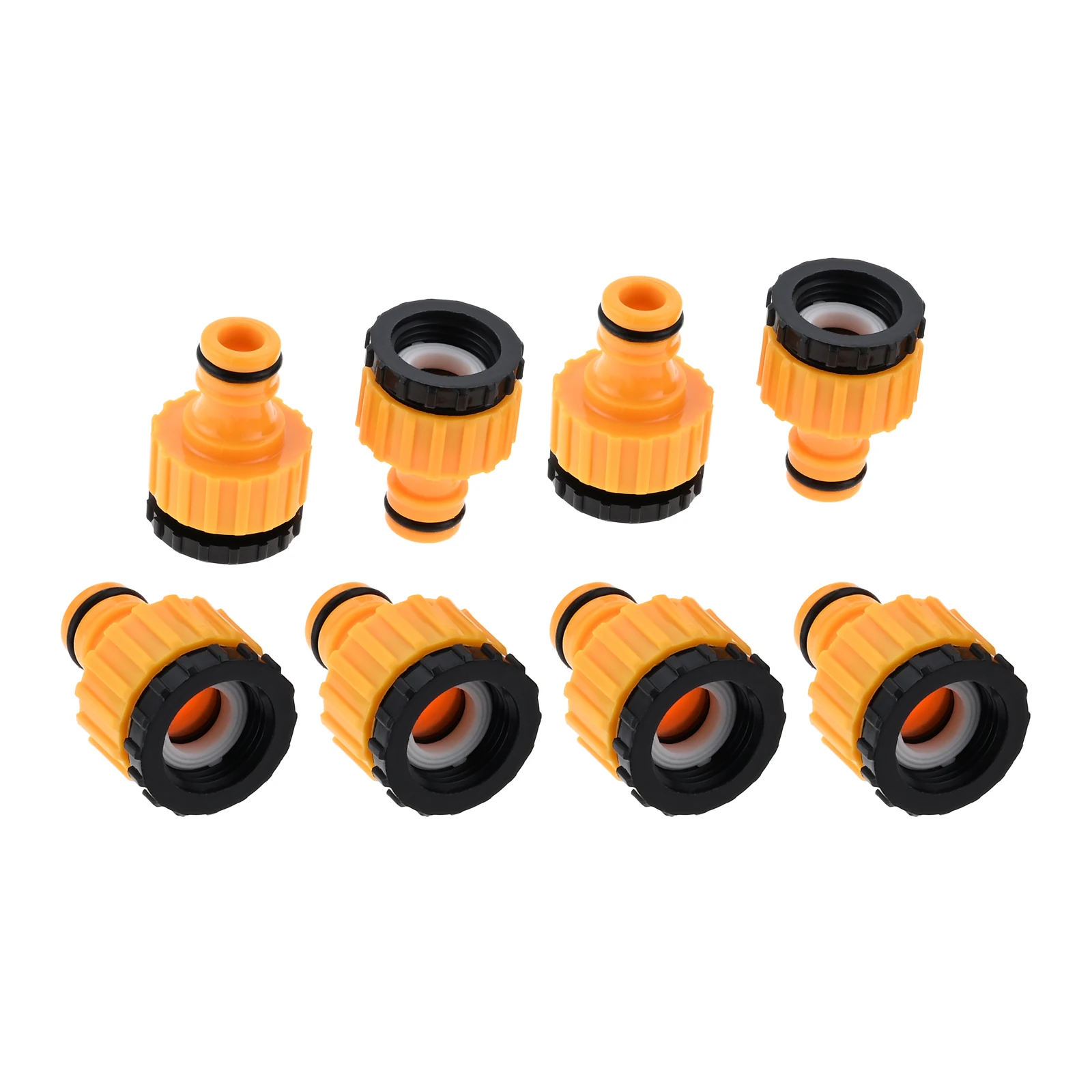 9 buah konektor keran koneksi selang taman, 1/2 inci 3/4 inci 2-in-1 konektor keran adaptor keran taman dengan benang
