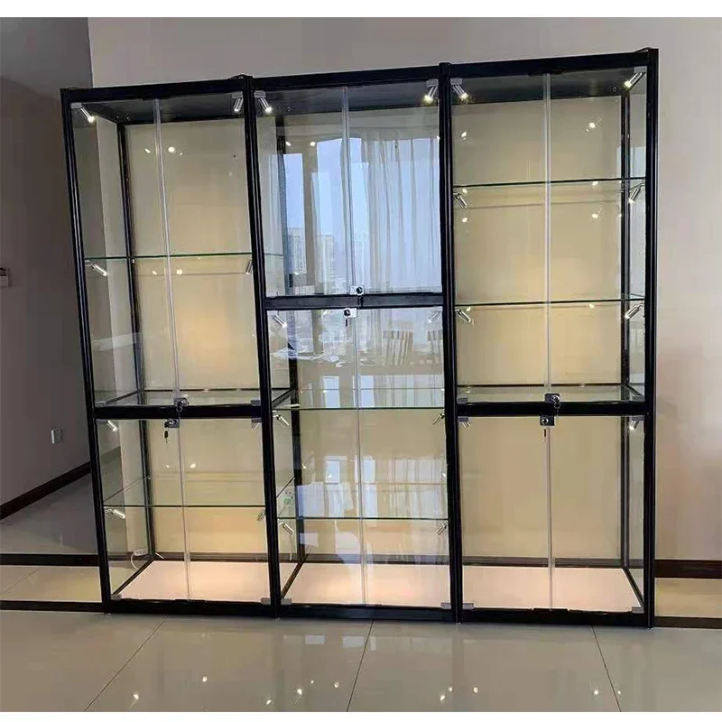 Figure Display Cabinet Boutique Cosmetics Products Glass Transparent Display Cabinet Trophy Certificate Display