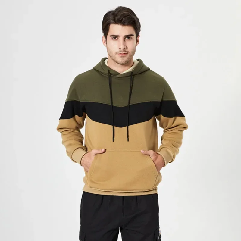 Autumn Mens Long Sleeve Sport Suit Casual Fleece Warm Hoodies + Long Pants 2PCS Suit Pullover Hoodies Sportswear