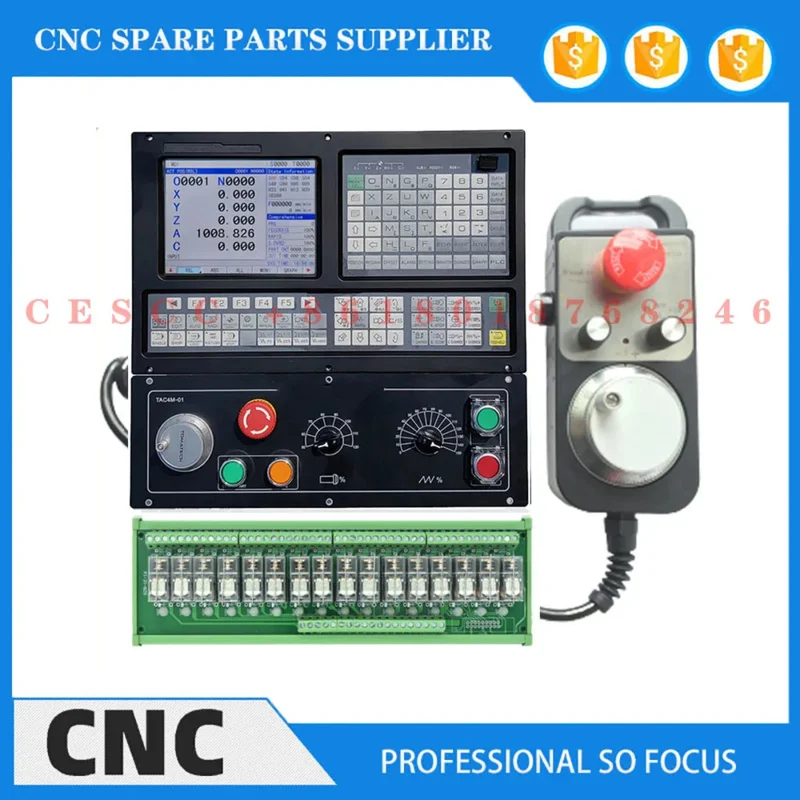 

4Axis CNC Parts Processing Controller TAC200 2/3Axis Motion System High-Precision 8-Inch Large-Screen Rigid Tapping Lathe Contro