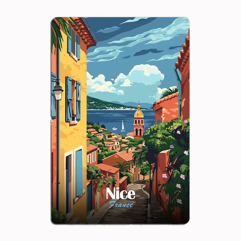 

Nice, France Travel Poster Travel City Poster Metal Sign Mural Plates Club Tin Home Decor Room Decoration Wall Decor