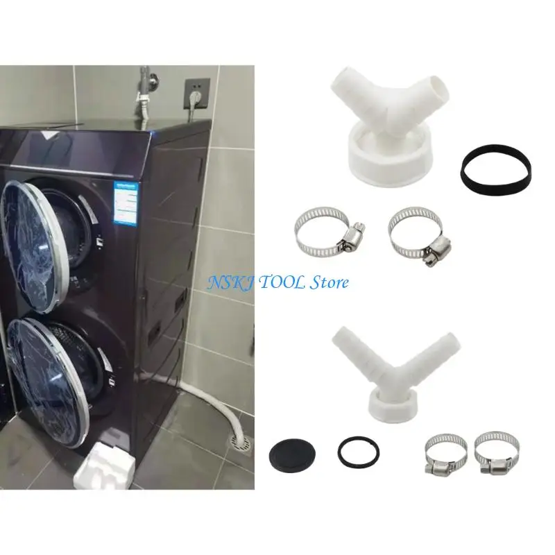 

L8RC Y Shaped Forked Down Pipe Hose Connector Space Saving Adapter Quick Installation