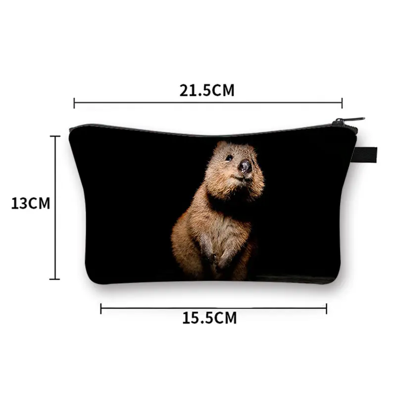 Cute Quokka Pattern Cosmetic Case Setonix Brachyurus Makeup Pouch Beauty Bag Wash Bag Lipstick Bag Toiletry Bag Cosmetic Bag