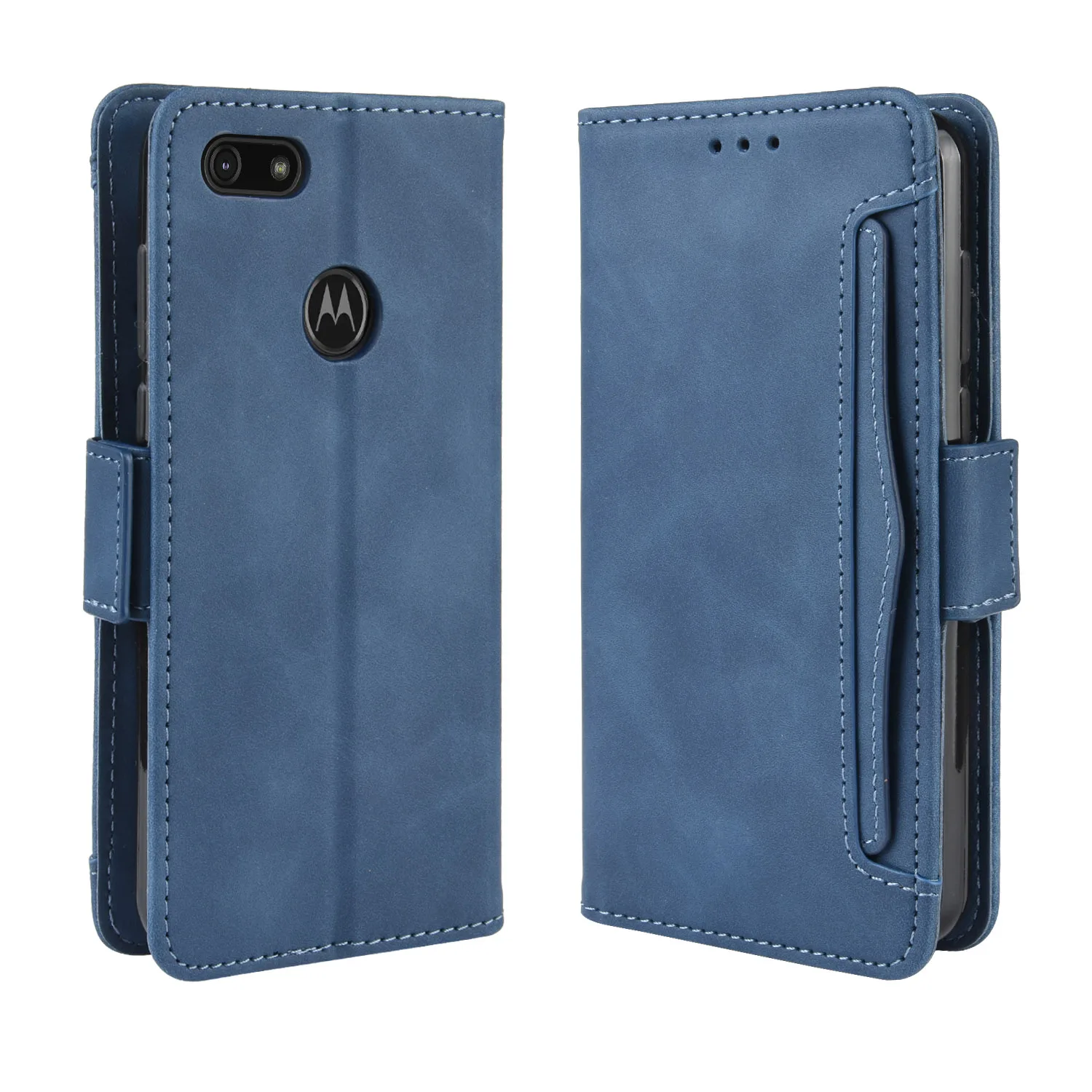 Flip Leather Cover For Motorola Moto E6 Play XT2029 XT2029-1 Separate Type Magnetic button Many Card Slot Wallet Shockproof Case