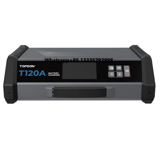 

Topdon T120A 12V 120A Adjustable Current and Voltage Battery Charger Lithium Lead Acid Voltage Car Battery Charger for Car