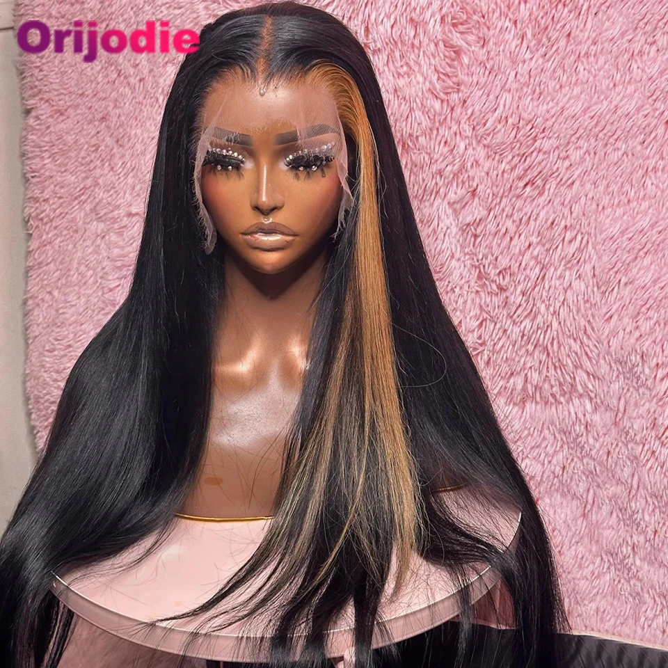 

13x4 Lace Frontal Human Hair Wigs Light 30 with Black Highlights Straight 13x6 Lace Front Wig Pre Plucked 5x5 Lace Closure Wig