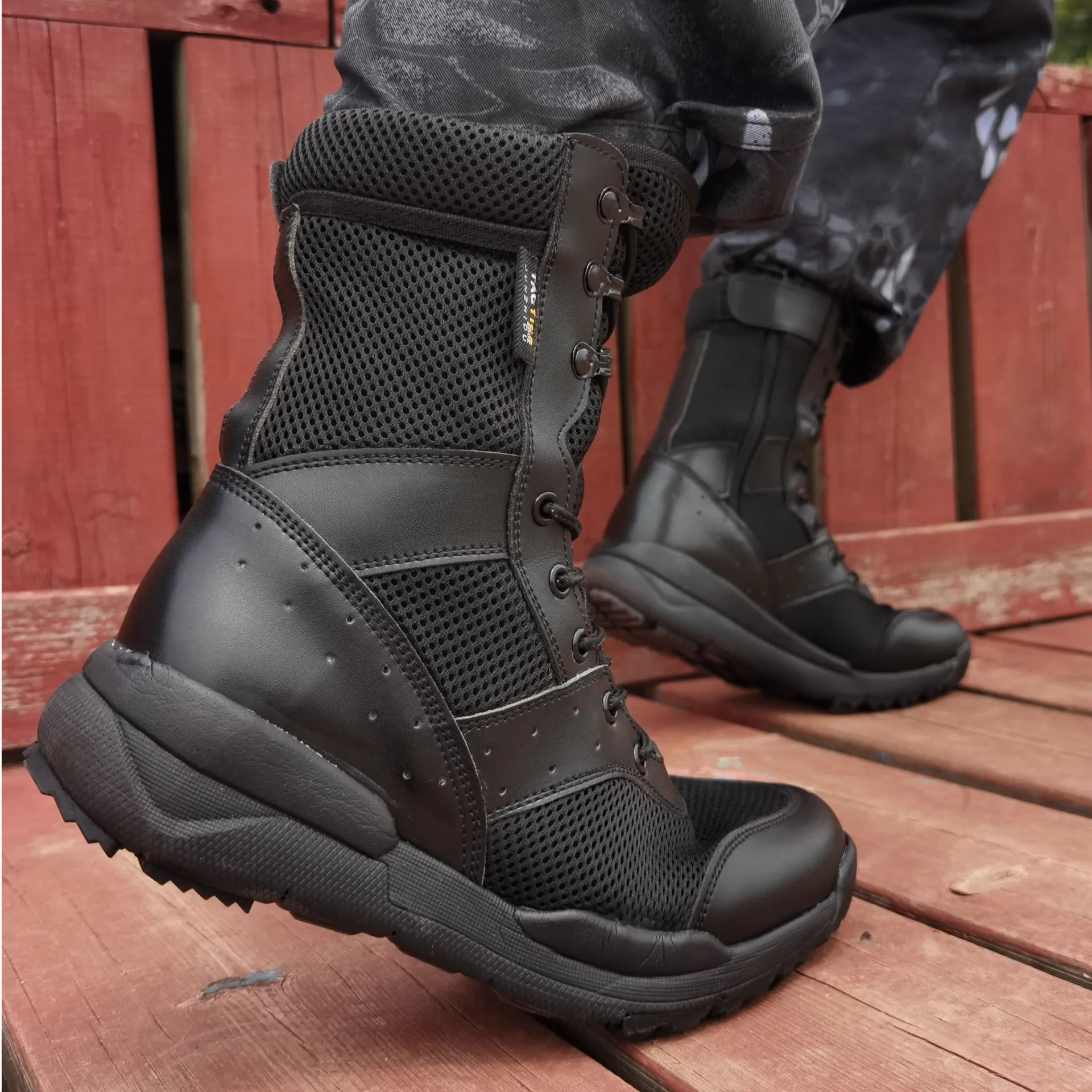 Botas de combate ultraligeras con cremallera para hombre y mujer, zapatos de escalada al aire libre transpirables, botas tácticas militares para