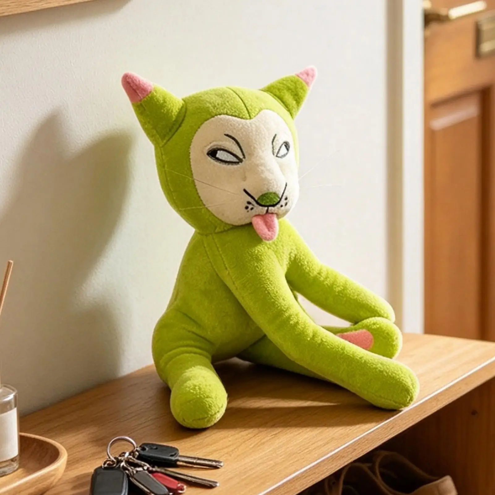 Funny Abstract Cat Plush Toy, Hands and Feet Can Be Bent Freely, Interesting Ugly Cute Cat Plush Pillow plush toys Christmas gif