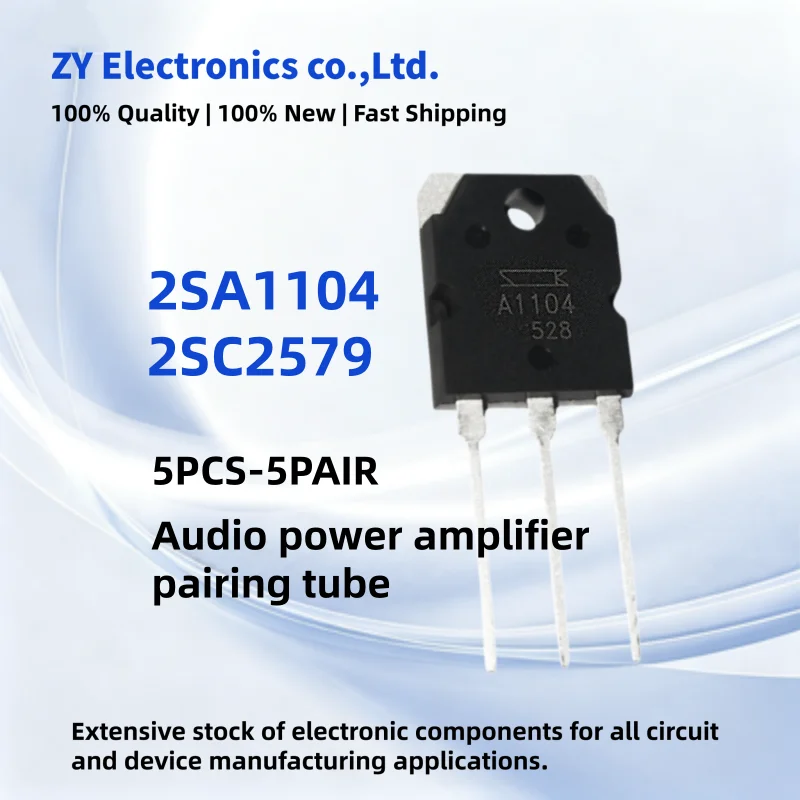 5PCS-5Pair Brand New 2SA1104 2SC2579 A1104  C2579 TO-3P Audio power pair tube